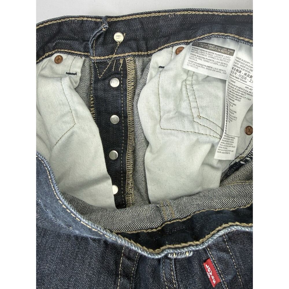 Levi's Dark Wash Blue Denim Straight Jeans Button Fly- SIZE 4 WAIST/28 INSEAM - Picture 7 of 9
